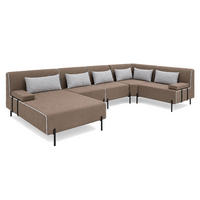 GARTENSOFA BORNEO XL Wetterfest 370x222x86 cm, Rechts, Solide Konstruktion, HR-Schaumfüllung, Wetterfeste Bezugstoff, Beige - Beige, Holz/Metall (370/86/222cm) - Trada
