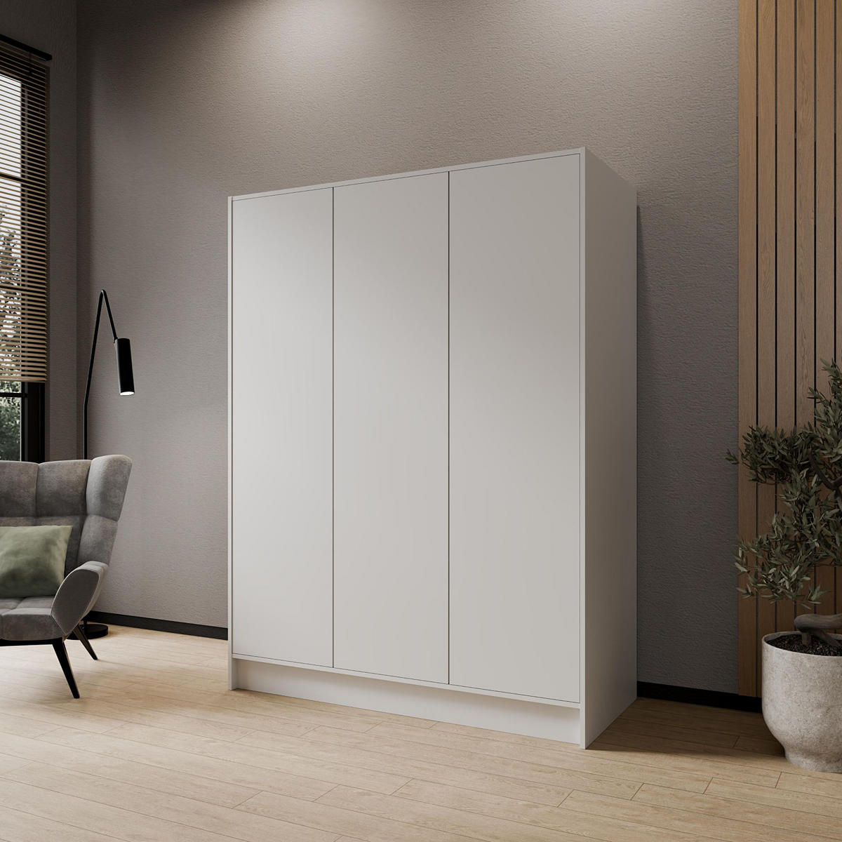 SCHRANK Weiß 150 ALA Glatt Ohne Spiegel Ohne Griffe - Weiß, Holzwerkstoff (150/200/51cm) - Sepro Meble