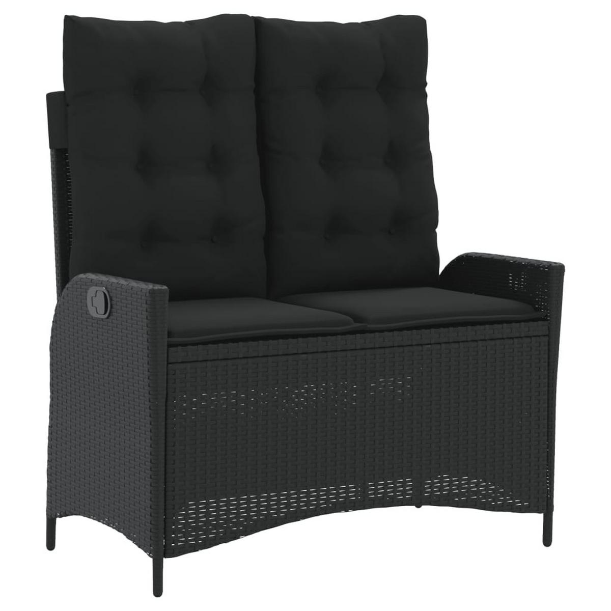 GARTEN-ESSGRUPPE 4-TLG. Mit Kissen Schwarz Poly Rattan - Schwarz, Kunststoff - vidaXL