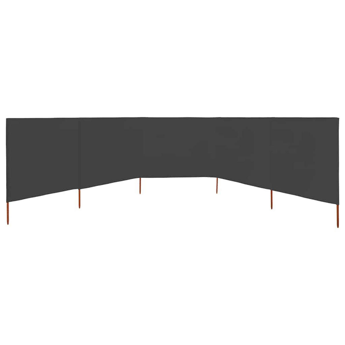 WINDSCHUTZGEWEBE 5Er Set 600/160 Cm Anthrazit - Anthrazit, Textil (600/160cm) - vidaXL