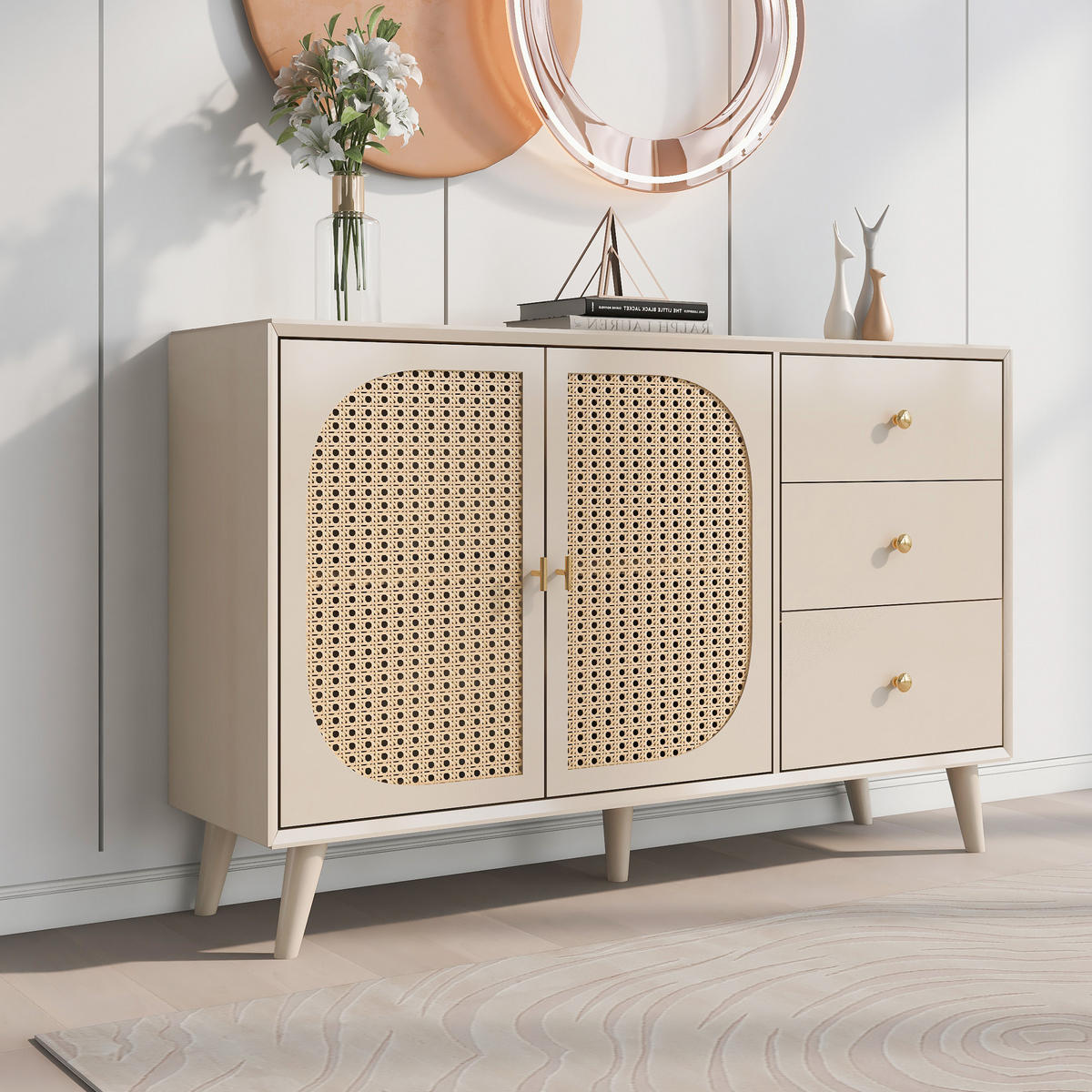 SIDEBOARD Cremeweiß 120/40/82,5 cm - Creme, Holzwerkstoff (40/82.5/120cm) - Urban Meuble