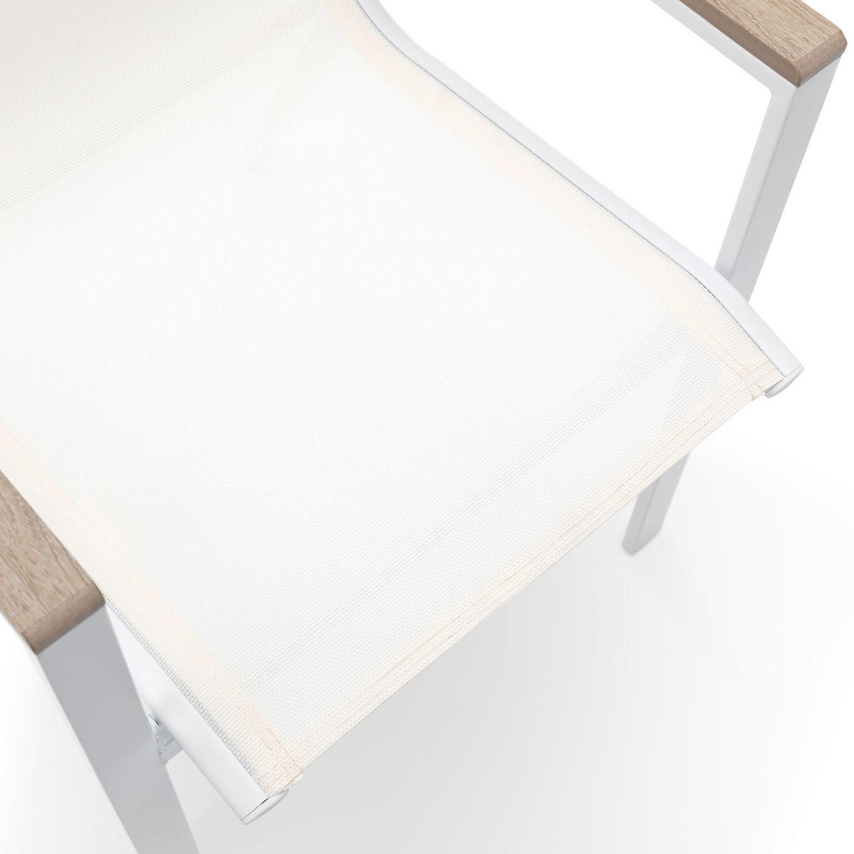 GARTENSTÜHLE MONDELLO 6er-Set beige, weiß - Beige, Metall (47/90/42cm) - IDIMEX