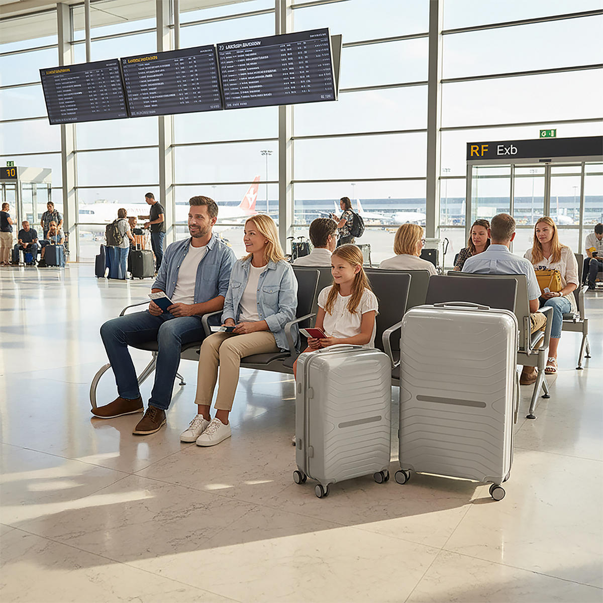 2-TLG.KOFFERSET - Beige, Kunststoff (42/65/25.5cm) - Relaxdays