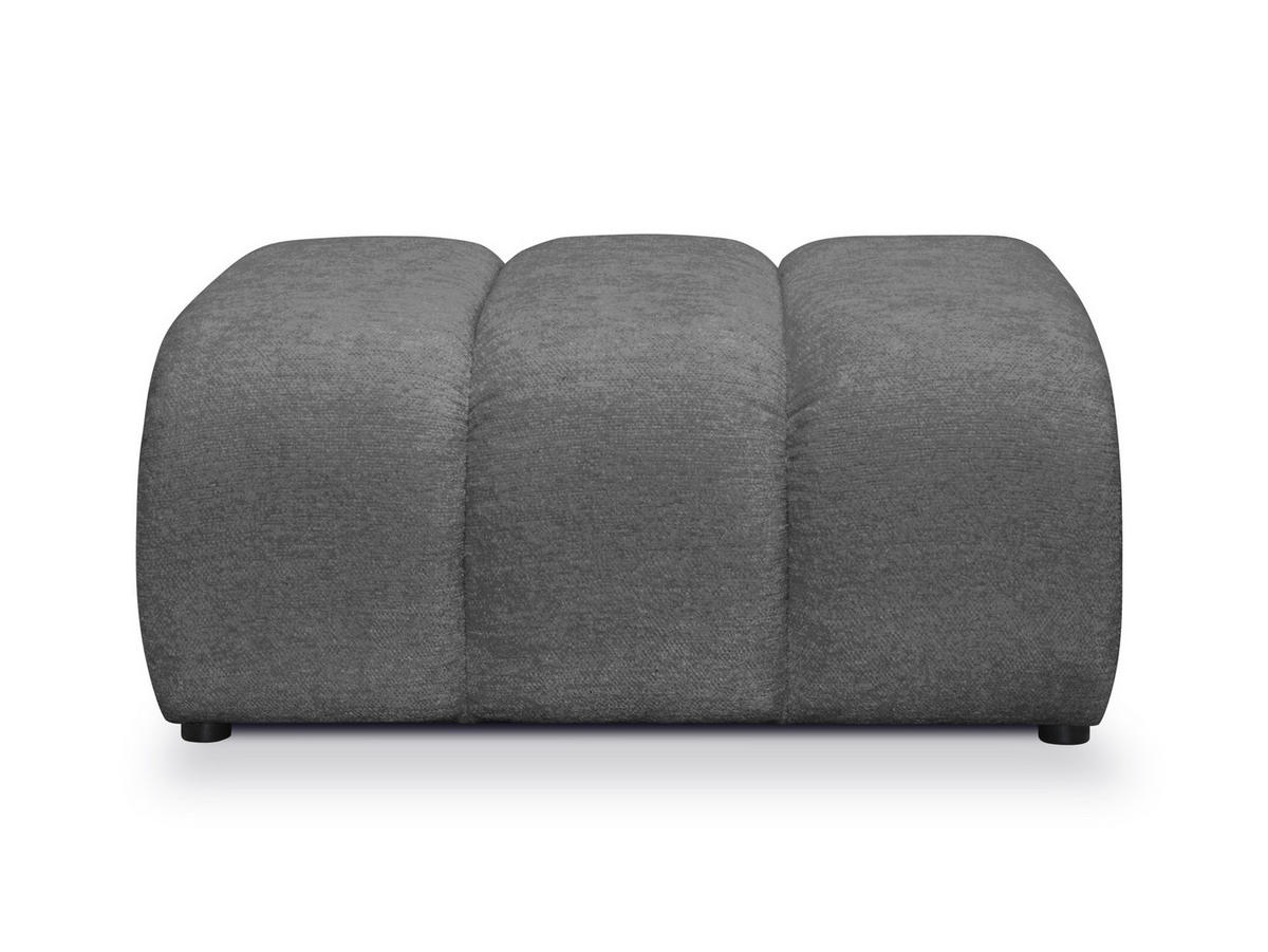 POUF Chenille Stoff Grau - Dunkelgrau/Schwarz, Holzwerkstoff/Kunststoff (94/40/89cm) - Makamii