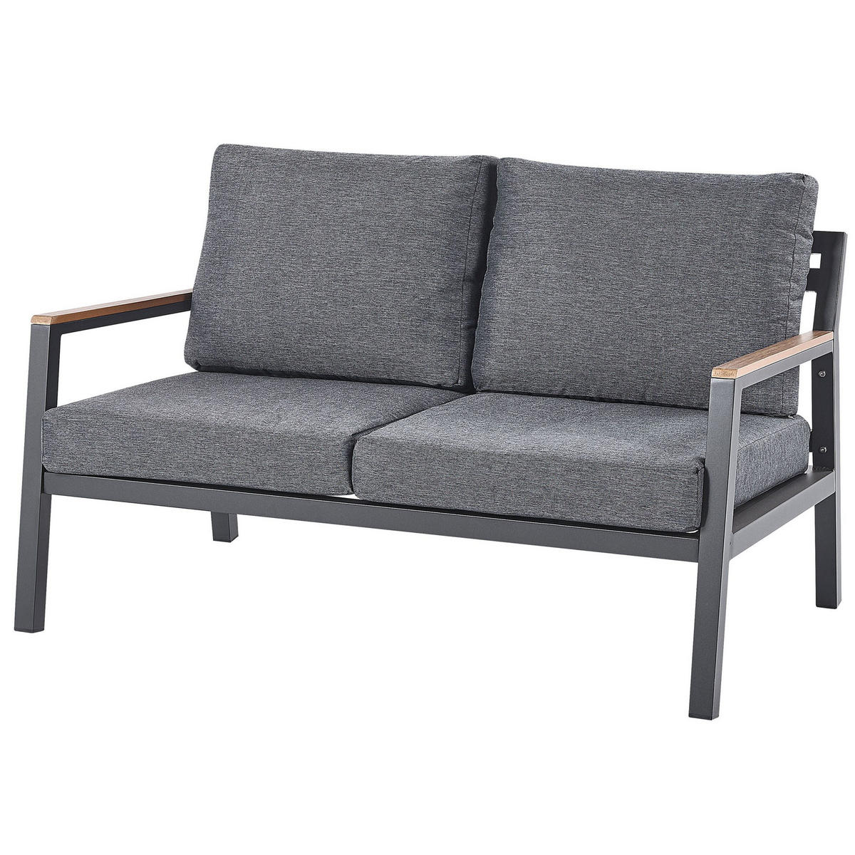 LOUNGE-SET 4-sitzer Aluminium Schwarz Delia - Schwarz, Metall - Beliani