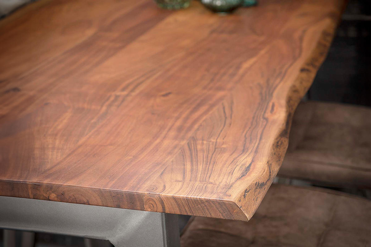 BARTISCH ERGEA Holz Akazie - Schwarz/Braun, Holz/Metall (80/92/147cm) - KAWOLA