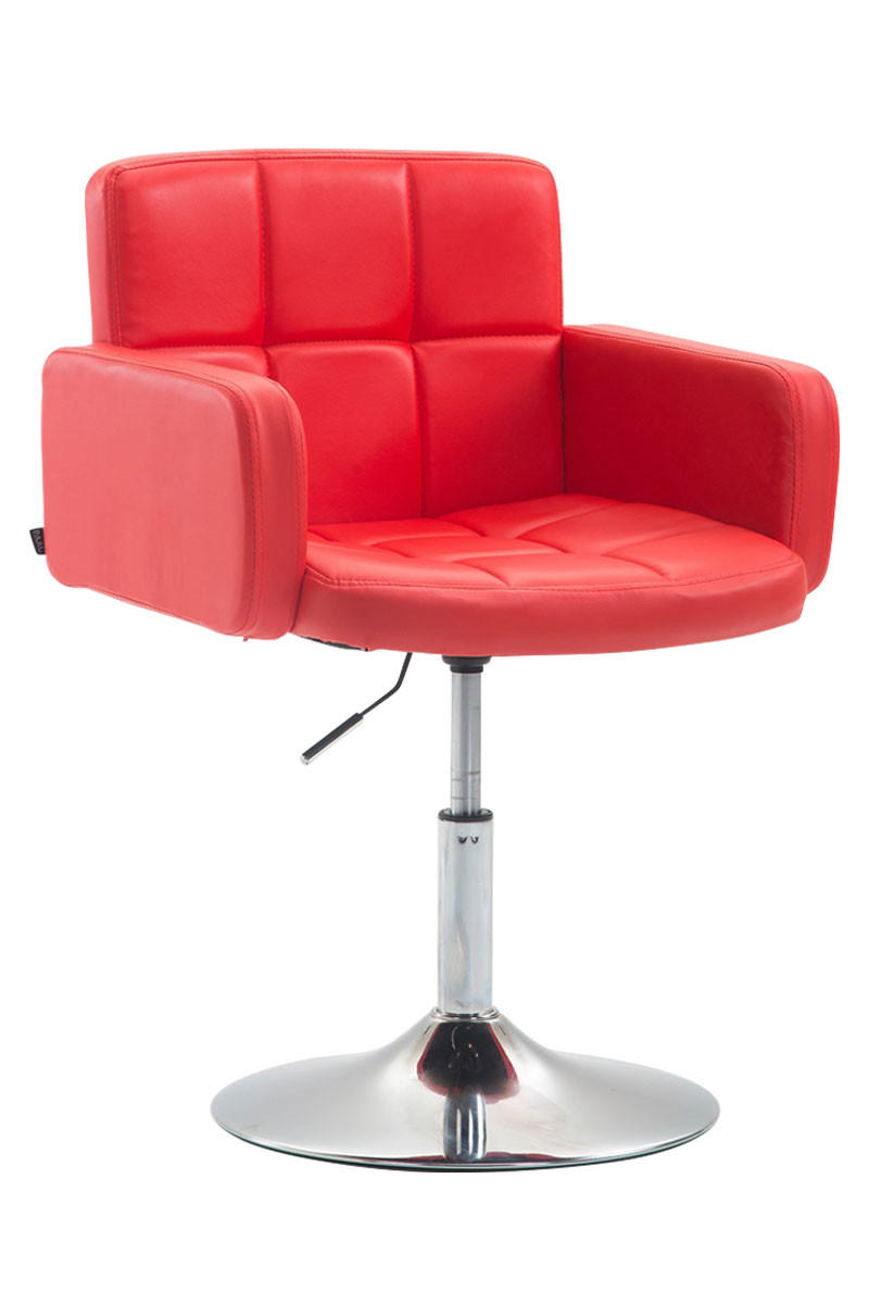 LOUNGESESSEL Riyadh Kunstleder Rot Barhocker Sessel Lounger - Rot, Leder (58/80/48cm) - DELUKE