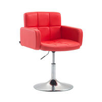 LOUNGESESSEL Riyadh Kunstleder Rot Barhocker Sessel Lounger - Rot, Leder (58/80/48cm) - DELUKE