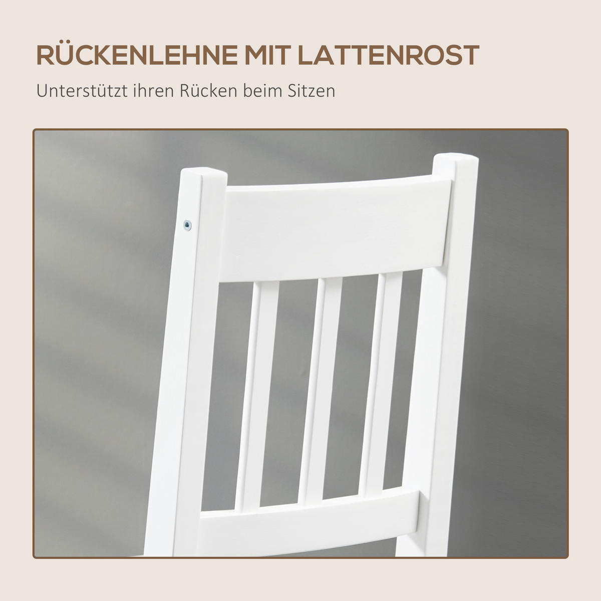 ESSZIMMERSTÜHLE, Kiefernholz, Weiß - Weiß, Holz (41/85.5/46.5cm) - HOMCOM