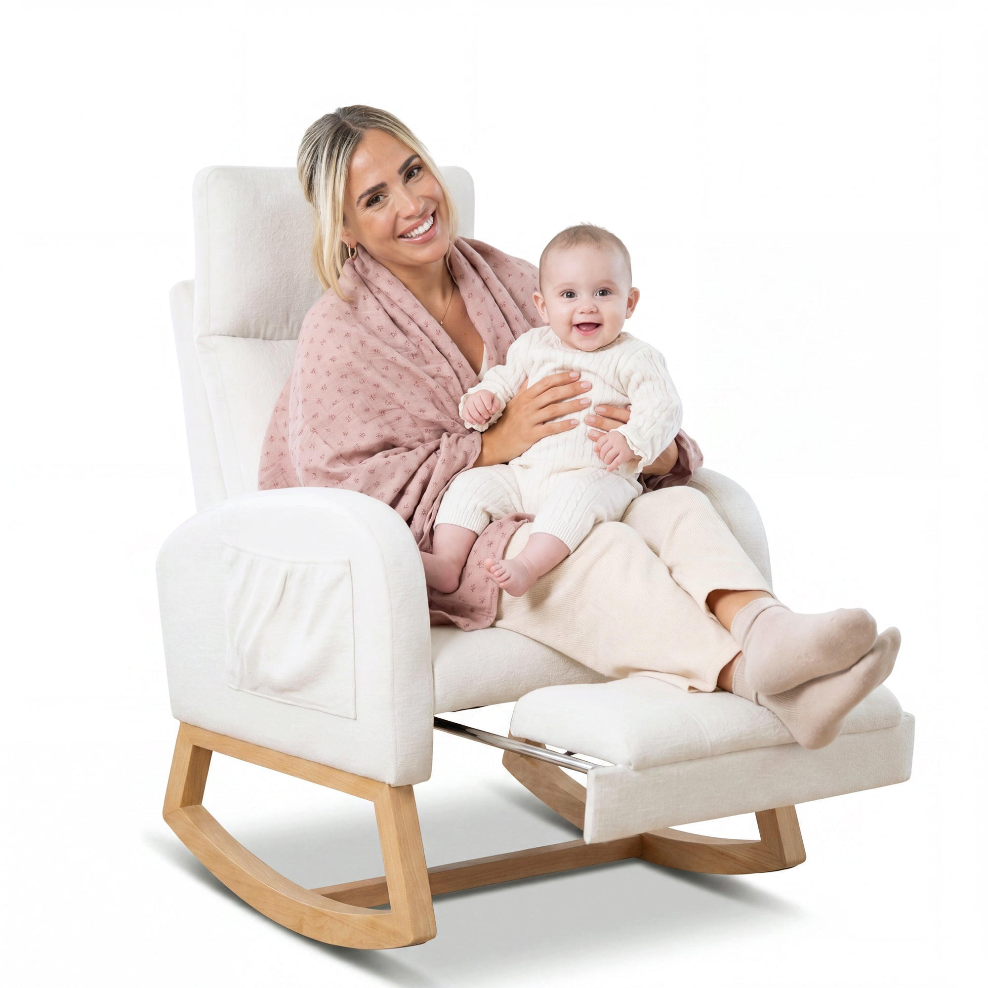 STILLSESSEL Beige - Beige, Holz/Textil (70/106/89cm) - Roba