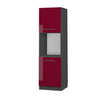 HERDUMBAUSCHRANK Fame-Line Bordeaux Hochglanz 60 cm offen - Bordeaux/Anthrazit, Holzwerkstoff (60/206.8/58cm) - Vicco