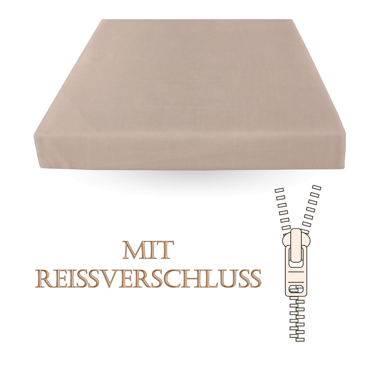 BETTWÄSCHE - Khaki Renforce 135x200cm - Hellbraun, Naturmaterialien/Textil (135/200cm) - Bestlivings
