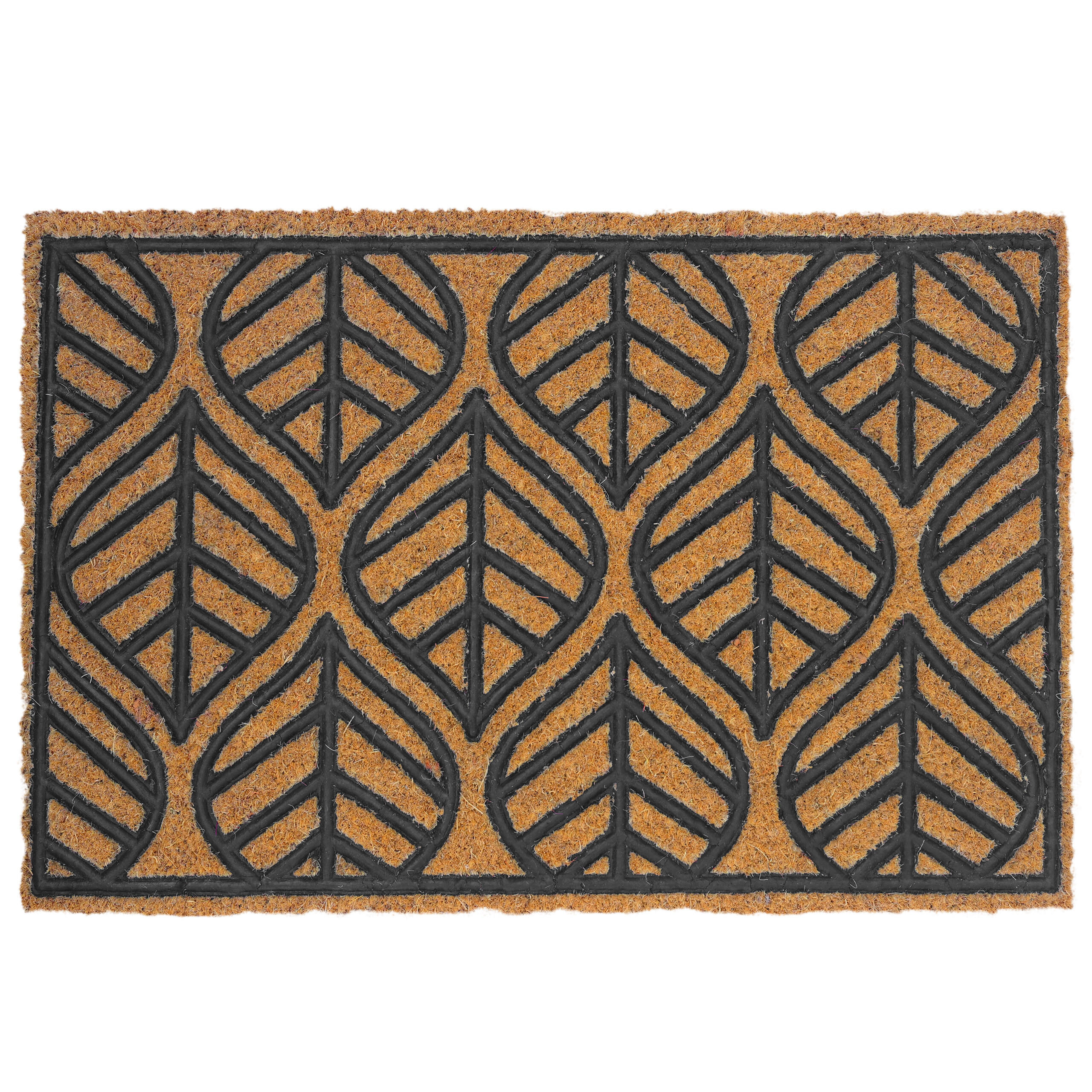 ROHOŽKA Přírodní Černá kokos guma 60x40 cm - různobarevná, textil/plast (60/40cm) - Relaxdays