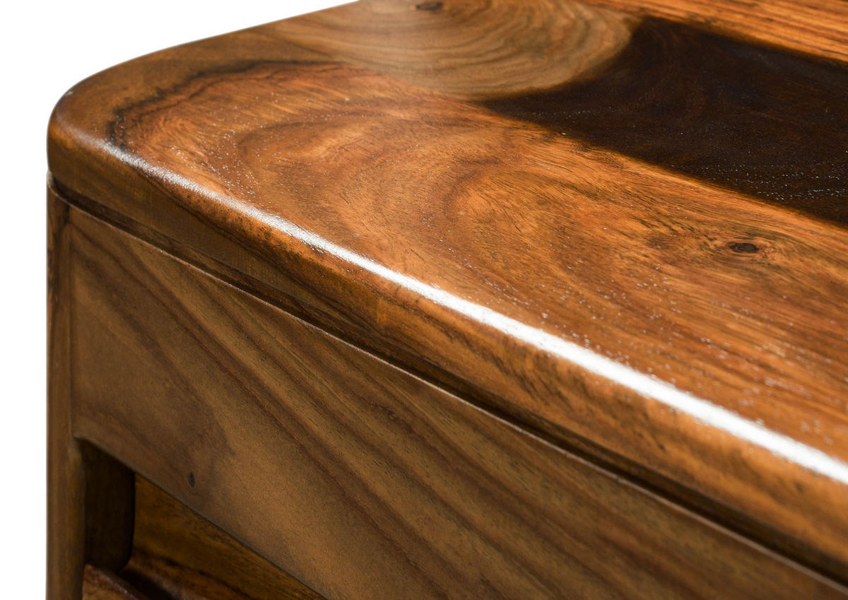 TV-BOARD Sheesham 147x40x58 walnuss gewachst TORONTO LUX #200 - Dunkelbraun, Holz (147/58/40cm) - Massivmoebel24