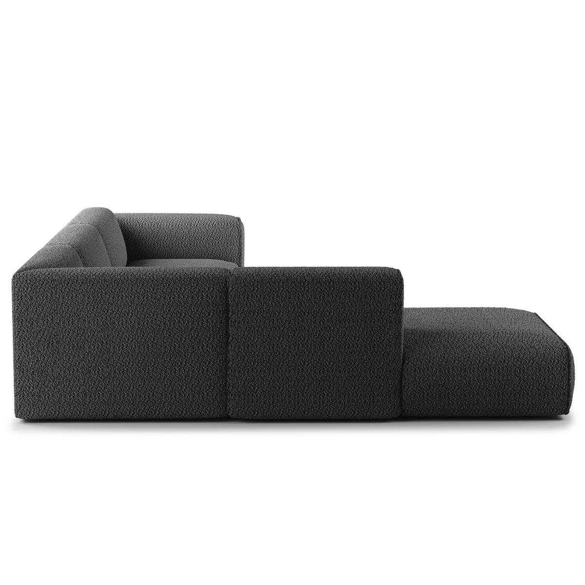 3-SITZER ECKSOFA mit Recamiere - Anthrazit/Schwarz, Kunststoff/Textil (295/231cm) - home24