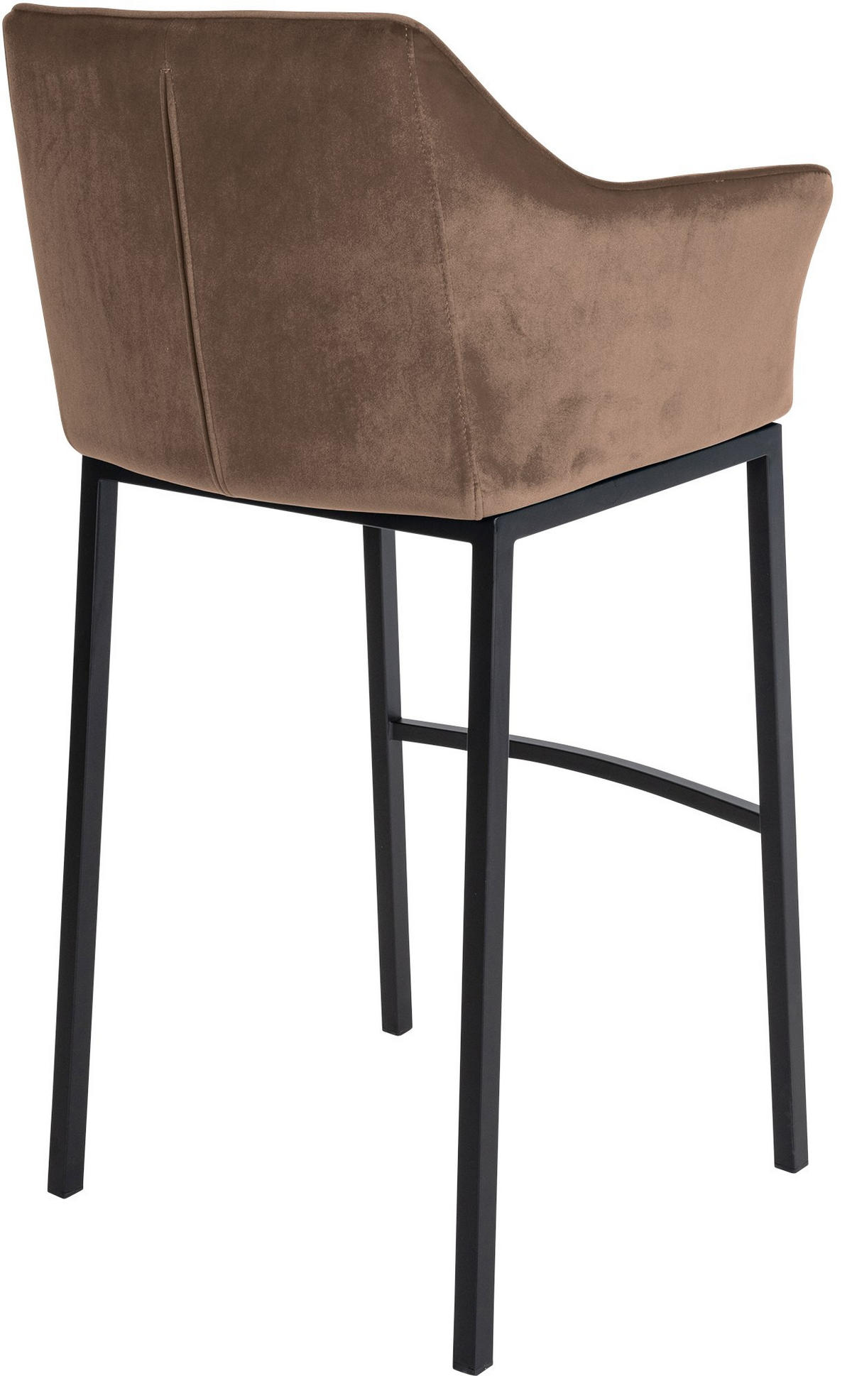 BARHOCKER 2er Set Samt Braun - Schwarz/Braun, Textil (64/110/48cm) - CLP