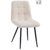 STUHL 2er-Set Wolle Weiß - Weiß, Textil (45/85/55cm) - Nordlys