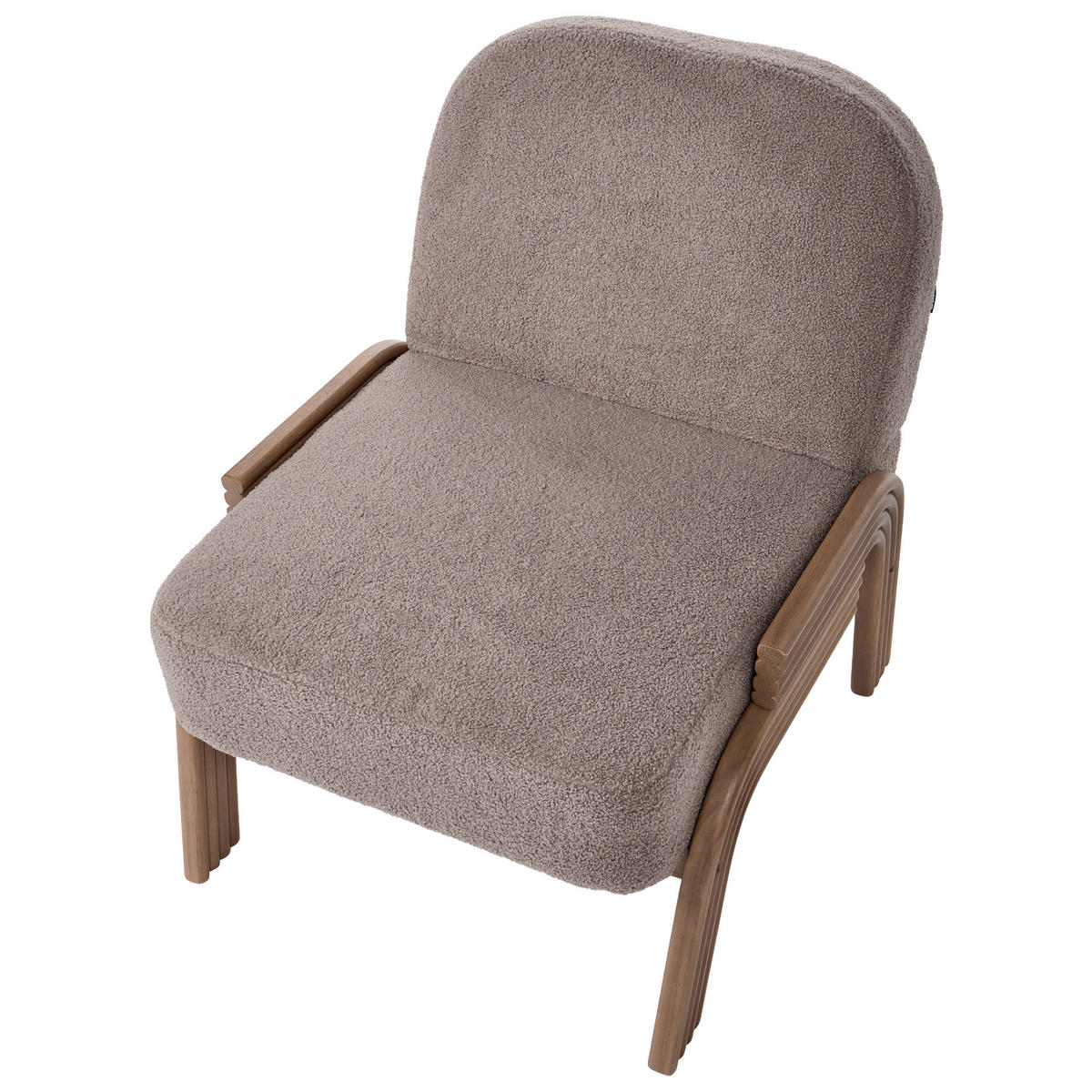 SESSEL Bouclé Taupe Orten - Taupe/Beige, Textil (65/78/79cm) - Beliani