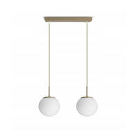 PENDELLEUCHTE ECRU II - Beige/Goldfarben, Glas/Metall (32/14/100cm) - kiki design