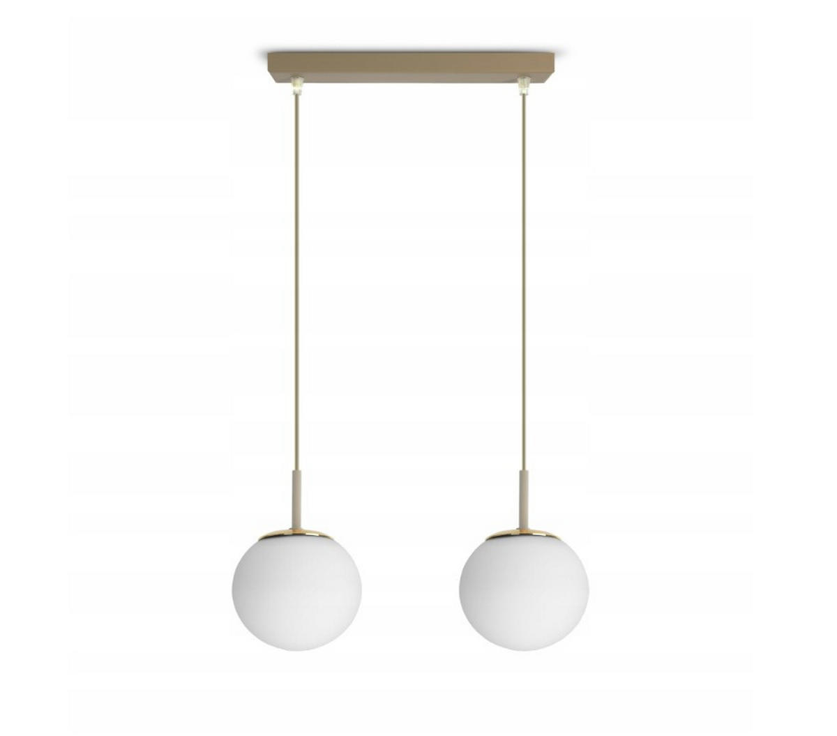 PENDELLEUCHTE ECRU II - Beige/Goldfarben, Glas/Metall (32/14/100cm) - kiki design