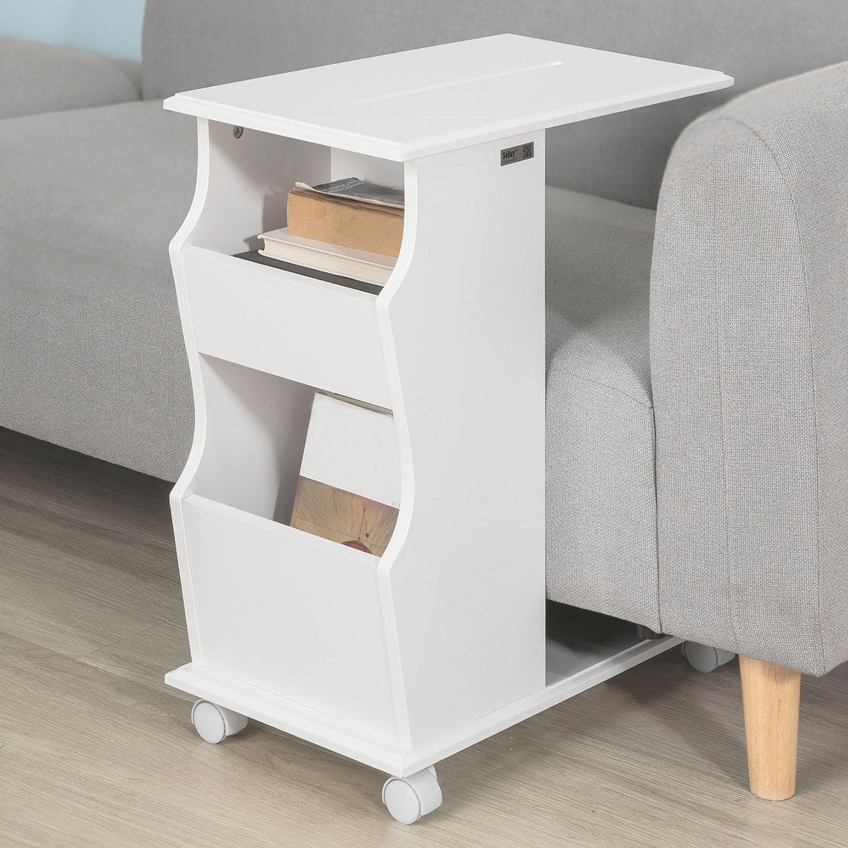 BEISTELLTISCH Weiß - Weiß, Holzwerkstoff (31/53/63cm) - SoBuy