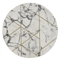 TEPPICH Kurzflor Marmoroptik Wohnzimmer schmutzabweisend Gold Rund 160D - Goldfarben, Textil (160/160cm) - KADIMA DESIGN