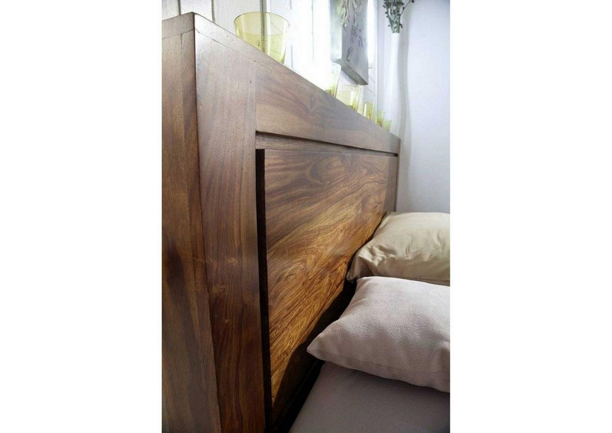 BETT Massivholz Sheesham 140 x 200 x 90 braun METRO LIFE #135 - Braun, Holz (140/200cm) - Massivmoebel24