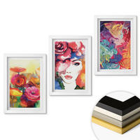 WANDBILDER 3er-Set - 20x30 cm Weißer Rahmen - Intensives Blumenporträt einer Frau - Weiß, Kunststoff (20/30cm) - ArtPrintCave