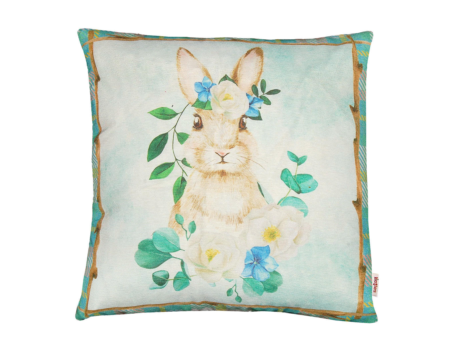 KISSENHÜLLE Hase Josefine romantisches Landhaus Design Kaninchen Alloverdruck 30/50 cm - Multicolor/Grün, Textil (40/40cm) - beties Heimtextil