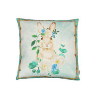 KISSENHÜLLE Hase Josefine romantisches Landhaus Design Kaninchen Alloverdruck 30/50 cm - Multicolor/Grün, Textil (40/40cm) - beties Heimtextil