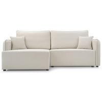 ECKSOFA Kassian, Creme Strukturstoff, linksseitig - Creme/Schwarz, Kunststoff/Textil (227/147cm) - Selsey