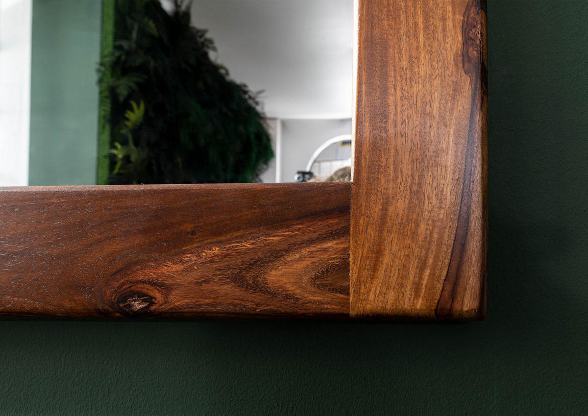 SPIEGEL Sheesham 100x3x70 walnuss gewachst TORONTO #237 - Walnussfarben, Holzwerkstoff (100/70/3cm) - Massivmoebel24