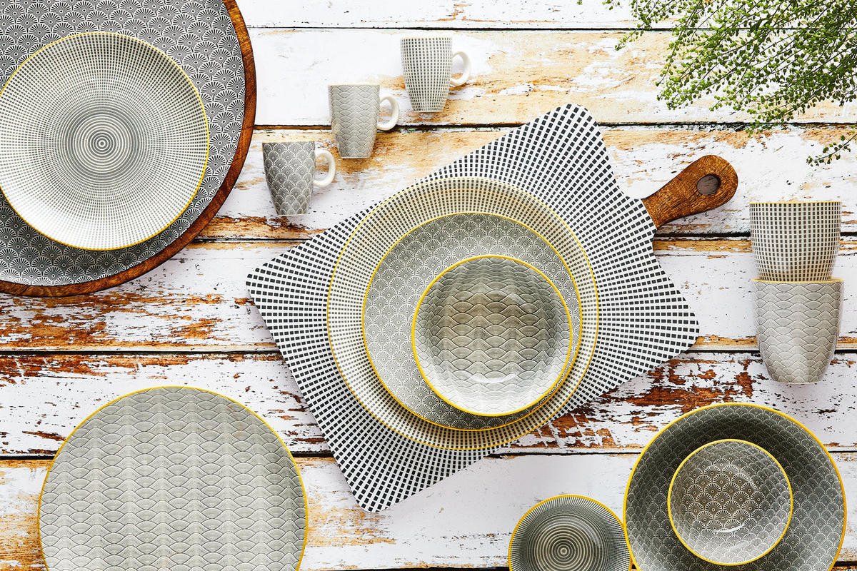 SERVICE Die Essentials - 18 Teile - Eclipse - Grau, Keramik (1/1/1cm) - Björn