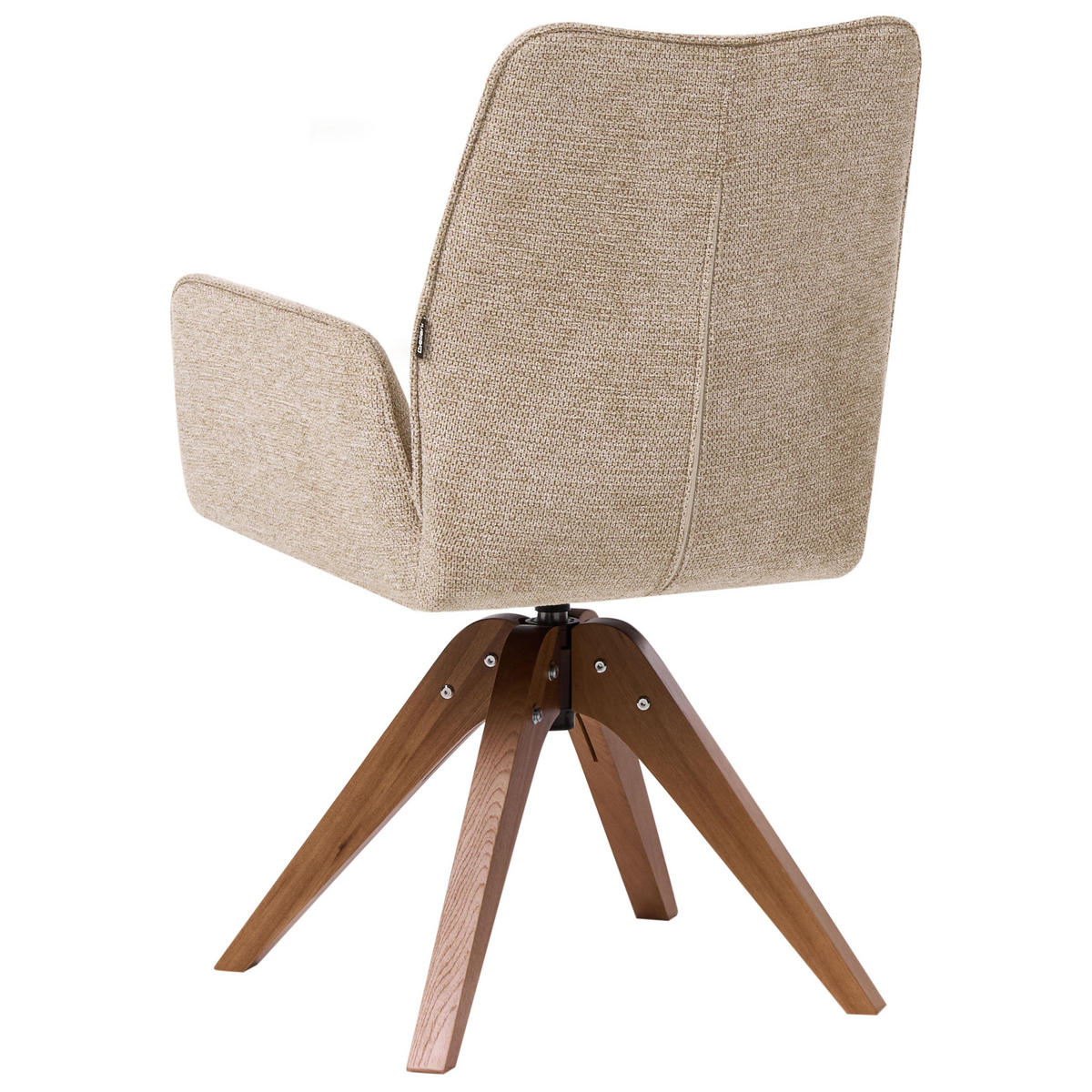 ESSZIMMERSTUHL Beige Mokena - Beige/Braun, Textil (58/90/66cm) - Beliani