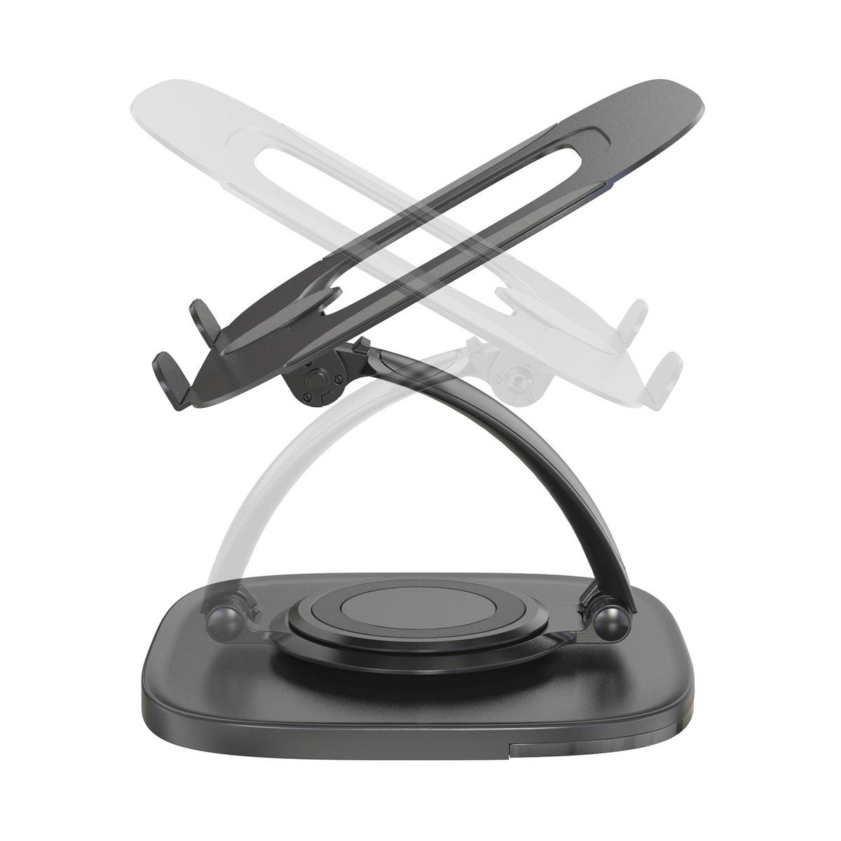 LAPTOPHALTERUNG Iksan Aluminium - Schwarz, Metall (20/26.5/22.5cm) - SVITA