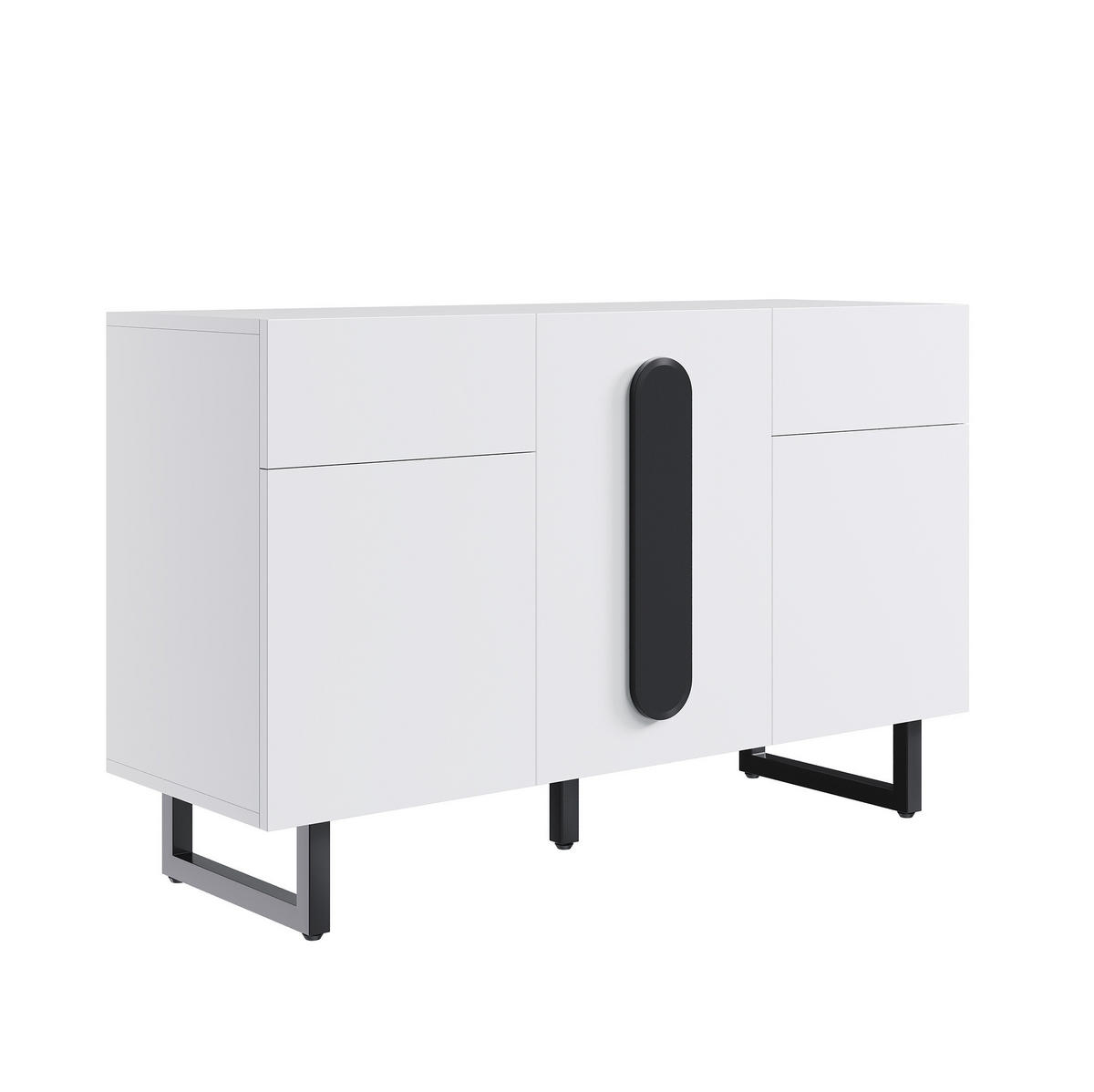SIDEBOARD 120/40,5/75 cm mit Schubladen, Türen und verstellbaren Einlegeböden, großzügiger Stauraum, Weiß - Weiß, Holzwerkstoff (120/75/40.5cm) - Redom