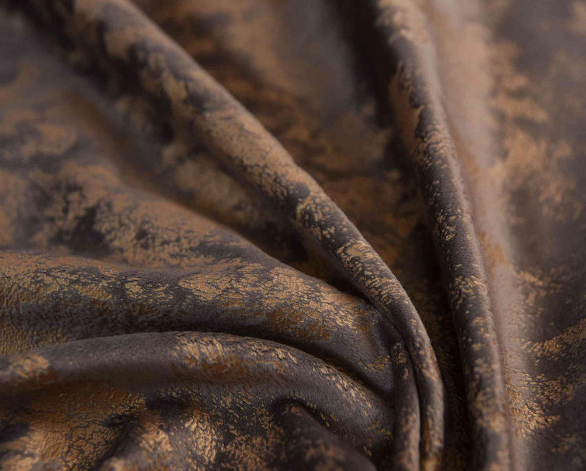 VORHANG SAMT MILANO STAR HxB 245x140 cm Taupe Gold - Taupe, Textil (140/245cm) - Gardinenbox