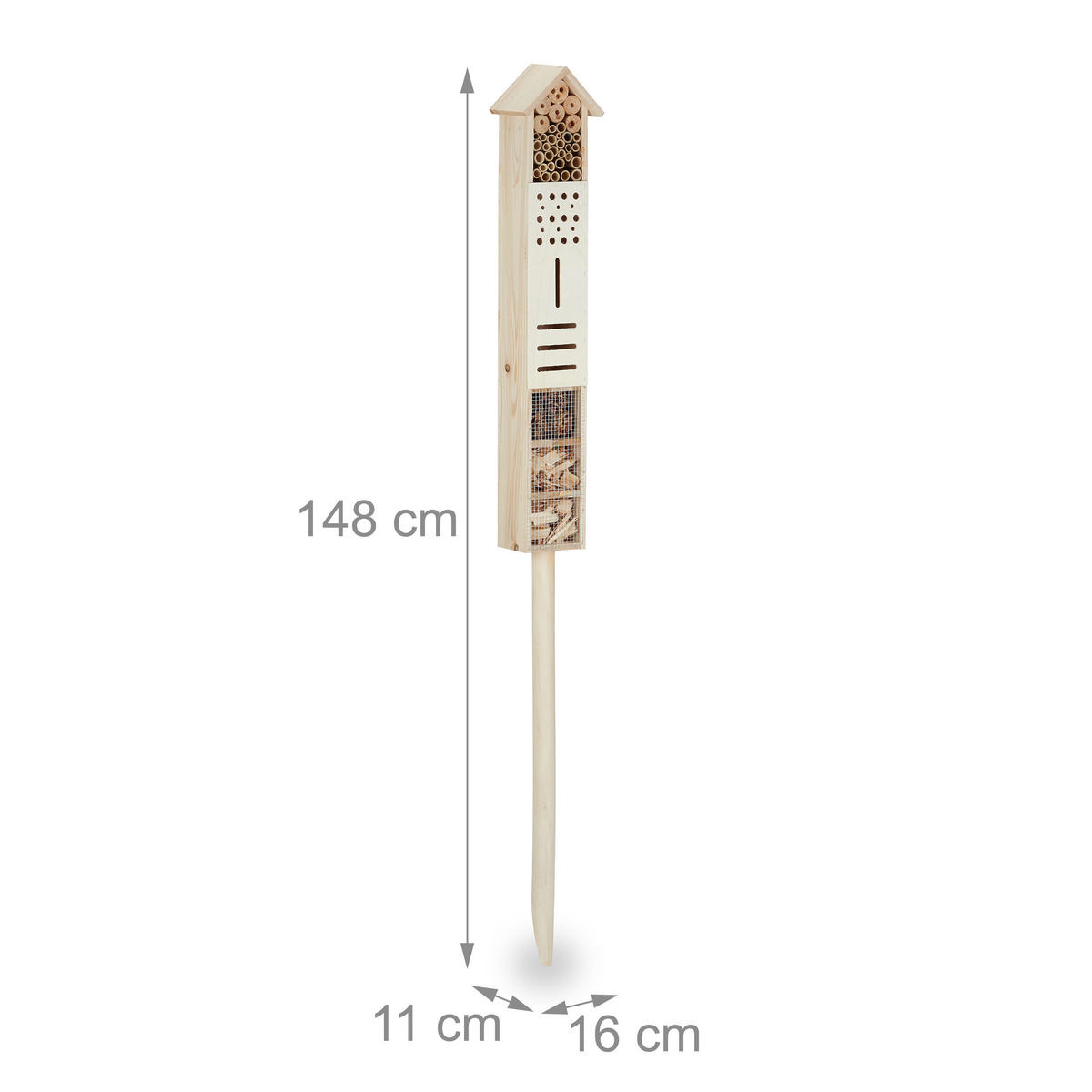 INSEKTENHOTEL - Hellbraun, Holz (16/148/11cm) - Relaxdays