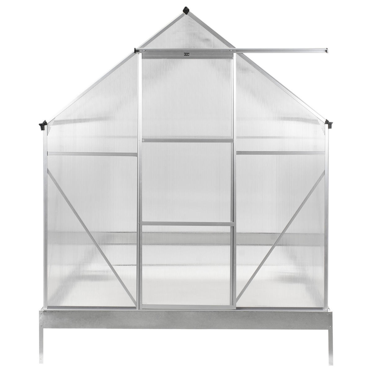 GEWÄCHSHAUS Silber 315 cm Apulia - Transparent/Silberfarben, Kunststoff (190/230/315cm) - Beliani