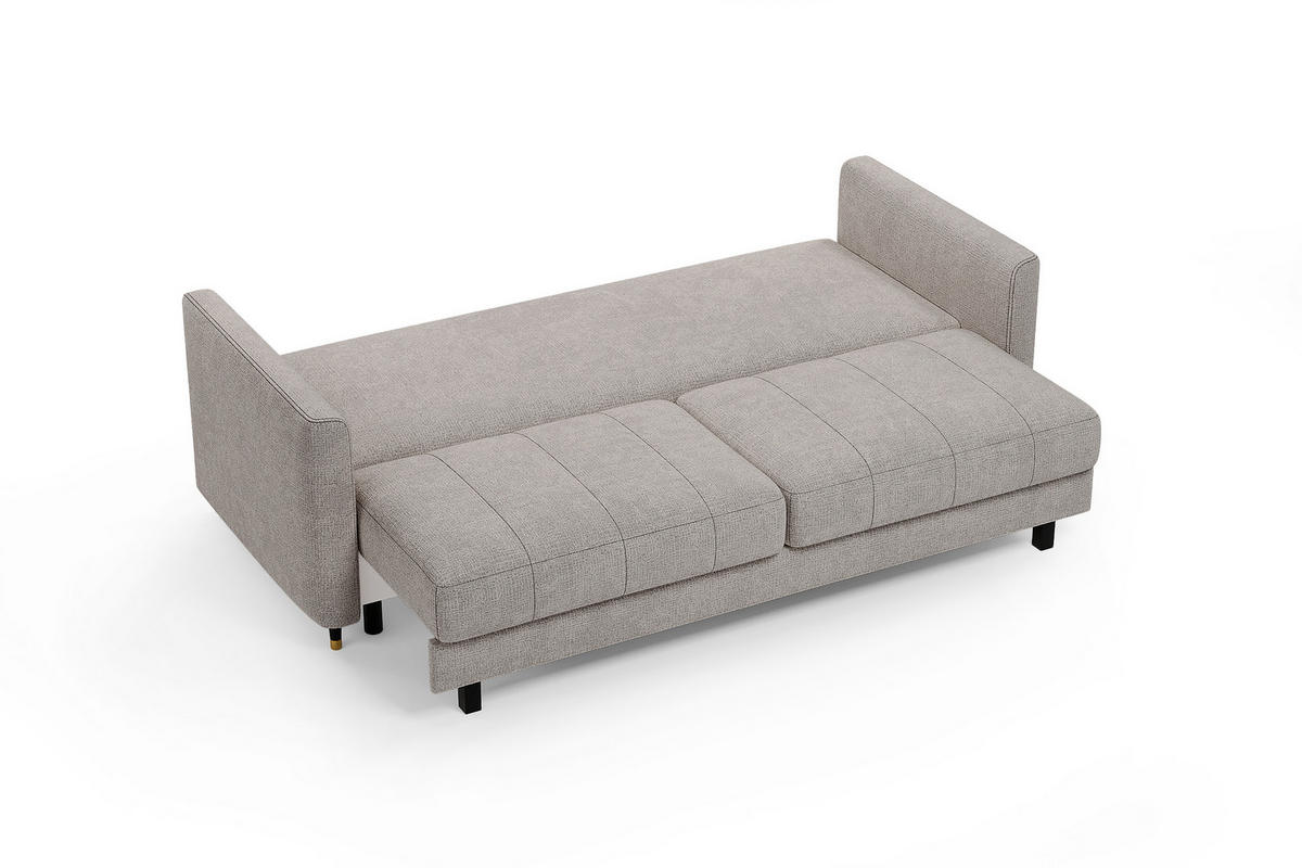 SCHLAFSOFA Gebet – Beige, mit Schlaffunktion und Bettkasten - Beige, Textil (225/100/110cm)