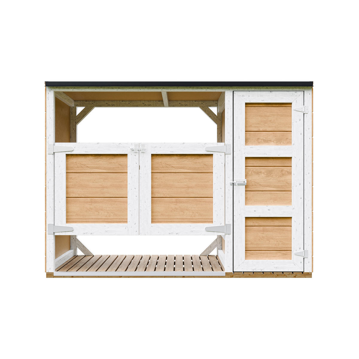 MÜLLTONNENBOX 2er 240L, M981A-HARVEST HONEY, aus wetterfestem LP Smartside Holz - Honig, Holz (217/159/75cm) - Timbela