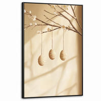 LEINWAND Bilder mit Rahmen - Beige - Osterkuchen - Eier - 90x140 - Beige, Textil (90/140cm) - MuchoWow