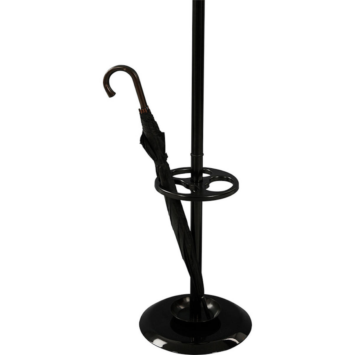 GARDEROBE Mit 4x Kunststoff-Doppelhaken 178x38x38 cm Mit Auffangschale Schwarz - Schwarz, Metall (38/178/38cm) - PROREGAL