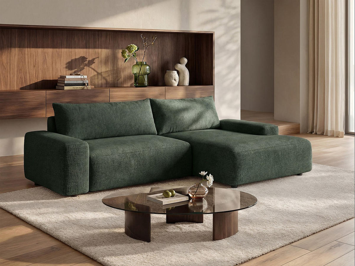 SCHLAFSOFA - 4 Personen-Sitzer - Stoff - Grün - - Grün, Textil (264/87/162cm) - Vente-Unique