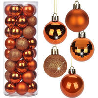 WEIHNACHTSKUGELN 40 Stück Bruchsicher Kunststoff Orange 4 cm - Bronzefarben, Kunststoff (4/4/4cm)