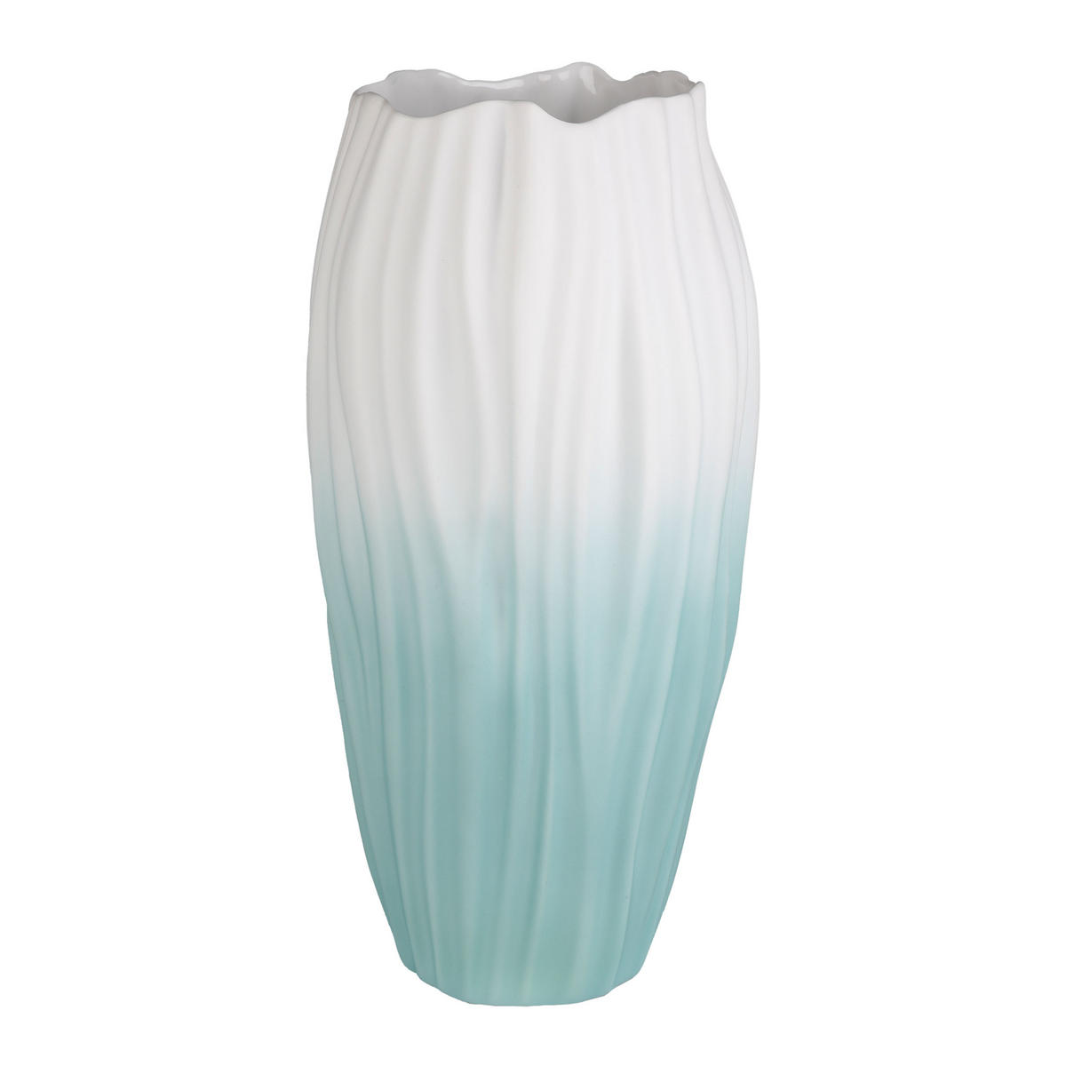 VASE Spirulina, Biskuit-Porzellan, türkis, 40 cm - Grün, Keramik (40cm) - Goebel
