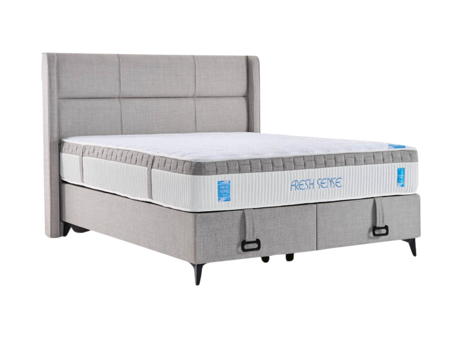 POLSTERBETTSET Fresh 180x200 Grau - Grau, Textil/Metall (180/200cm) - Villa Möbel