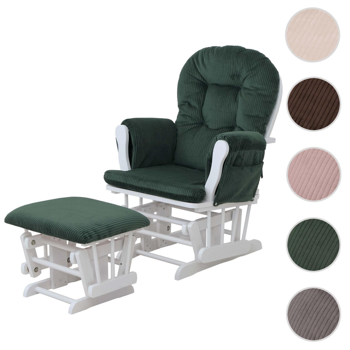 RELAXSESSEL Grün, Weiß - Weiß/Grün, Textil (74/103/71cm) - MCW