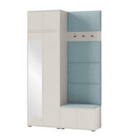GARDEROBE NAPOLI 4 mit POLSTERPANEELEN BLAU - Blau/Beige, Holzwerkstoff (140/229/40cm) - Jerpax