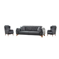 SITZGARNITUR Sigma Grau Grau Stellvariante:3+1+1 - Grau, Holz/Textil (240/85/90cm) - Villa Möbel